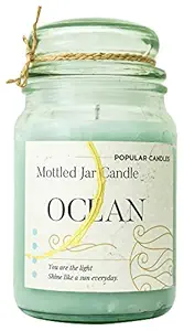 Popular Candles 18 Ounces Mottled Scented Jar Candle - Ocean