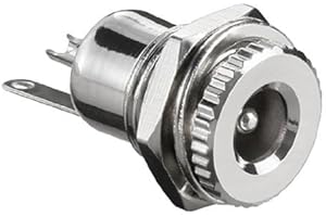 BestPlug 12V 24V DC Einbau-Buchse Einbau-Kupplung Terminal Einbauelement männlich, Innendurchmesser 5,7mm, Stiftdurchmesser 2,1mm, Metallausführung mit Befestigungsmutter