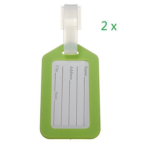 Preisvergleich Produktbild 2x Koffergurt Gepäckgurt Gepäckband Kofferriemen Kofferband mit Zahlenschloss Reise Urlaub Gurt 5cm x 190cm (2x Luggage tags Green)