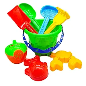 MANIFEST Summer Yellow Beach Set for Kids,Role Play Learning Gardening Beach and Sand Toys Set with Water Sprinkler (Set of 8 Pieces) Any 1 Random Color Will be dispatched.