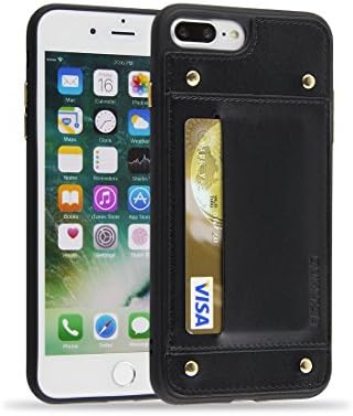 Belking iPhone 7 Plus Card Leather Case,Wallet Card Slot Leather Soft Bumper Case With 1 Card Slot Black