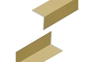 VIRTUAL PLASTICS Gold Aluminium Corner Trim - Aluminium Angle Edge Trim - Anodised Gold Finish - 1 Metre length (20mm x 20mm)