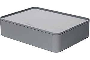 Han 1110-19 ALLISON SMART-ORGANIZER , functional, stackable utensil box with interior tray and lid, Granite Grey