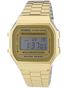 Casio Unisex Digital mit Edelstahl Armbanduhr A168WG 9EF