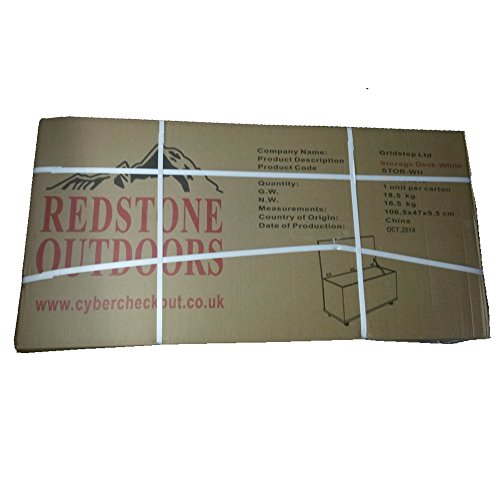 Redstone Weiß Ottomane Truhe Aufbewahrungsbox mit Deckel – Einzigartiges Verschlussscharnier - 6