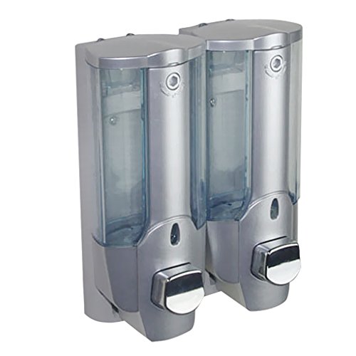 Gazechimp ABS Kunststoff Shampoo- und Seifenspender 350 ml/450ml - 350ml Doppel-Kopf, 16.5x18.7x9.5cm