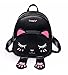 Produktbild Minetom Damen Mädchen Karikatur Schwein Schulrucksäcke Rucksack Reiserucksack PU Leder Schulter Rucksack für Teens Jungen Studenten Schwarz Einheitsgröße