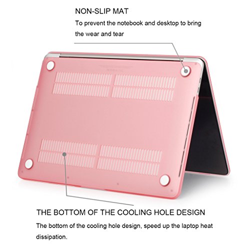 Dokpav® MacBook Pro 13″(2016) Hülle, Glatt Weich Berühren Matt Hart Case Cover für Apple MacBook Pro 13 Inch A1706, A1708 2016 Release – Rosa - 5