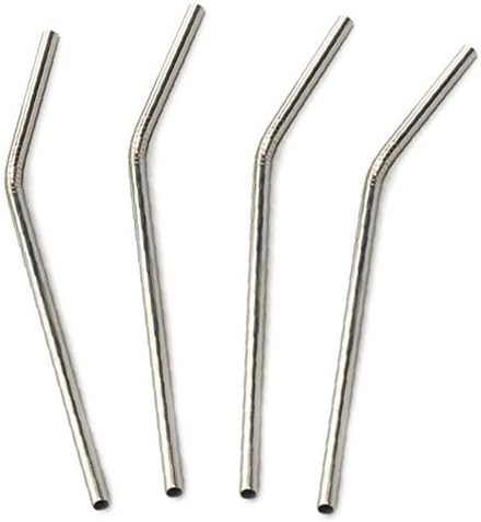Arcton 4x Angled Stainless Steel Drinking Straws Reuseable Eco Friendly