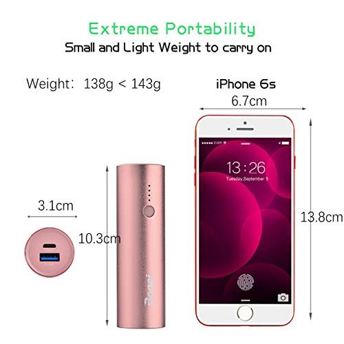 BONAI 5800mAh Batterie Externe Portable Power Bank Ultra Capacit   iPhone X  6 7  8plus iPad Samsung Galaxy S8 9 Note9 Huawei Sony Tablette etc- Or Rose  APPL c  ble e Inclus 