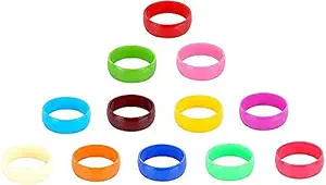 Goelx Plastic Colourful Bangles for Kids/Girls/Womens - 12 Multicoloured Bangles Set 20mm Thick - Bangle Size 2.6
