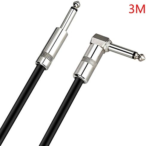 Zepthus Guitar Effects Pedal pedalboards Patch Jumper Cable Cord Instrument Lead 3m (10ft) (1/4") Type Straight and L Shape Plugs for Electric Guitar Bass Keyboard and More (Length: 3M)