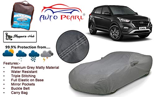 Auto Pearl Tripple Stich Grey Matty Car Body Cover with Mirror Pockets, Buckle Belt and Carry Bag for Hyundai Creta 2019 RS.1799 (50.00% Off) - Amazon