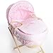 Luxury British Made Pink Milano Broderie Anglaise Moses Basket Bassinet Replacement Covers