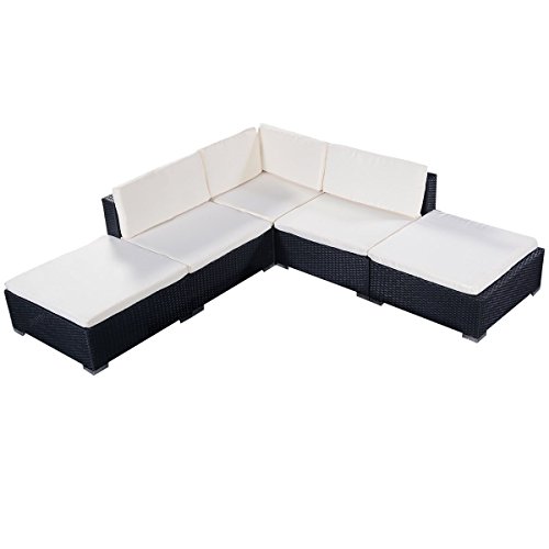 Rattenmöbel Gartenmöbel Lounge Set Ratten Polyrattan Edelstahl Garnitur Sitzgruppe Lounge Gartenmöbel Set - 5