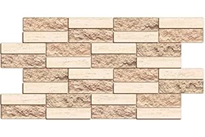 GRACE LTD Paneles de pared de PVC 3D azulejos decorativos revestimiento (14, Beige)