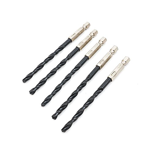 DIYI 15 tlg. HSS 1/4Zoll Metallbohrer Spiralbohrer beschichtete Titanium HSS-Bohrer Spiralbohrer Set Tool 3mm,4mm,5mm - 4