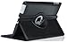 Price comparison product image Leather Case / Cover for Apple iPad 2, 3 - Sleep/Wake Function - 360 Rotatable (Black)