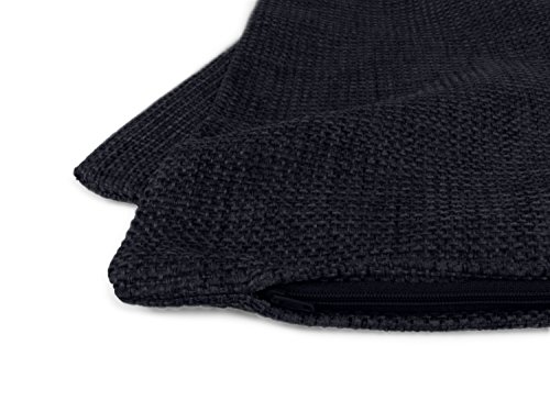 Kissenhüllen in Struktur-Optik – erhältlich in 23 modernen Farben und 3 verschiedenen Größen, 1 Kissenhülle 60 x 60 cm, schwarz - 5