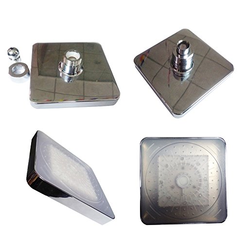 GuDoQi® 7 Farben Ändern Led Dusche Kopf Bad Regendusche Kopf Wasserfall Dusche Kopf 6 Zoll Quadrat - 6