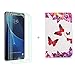 Produktbild YZKJ PU Hülle + 3 Stück HD Panzerglas Schutzfolie für Samsung Galaxy Tab A SM-T580 (10,1"), Protective Case Brieftasche Ständer Slots Tasche Schale Etui Gehärtetes Glas Displayschutzfolie - LW49