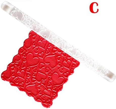 Embossing Acrylic Cake Decorating Tool SOEMSUN Rolling Pin Fondant Sugar Craft Baking (C)