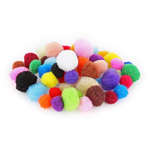 Pompons Mix bunt - Pom Poms 48 Stück, Bommel Ø 15mm & 20mm - ideal zum Basteln & Deko