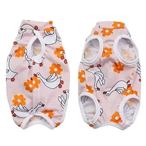 KUTKUT Cats Dogs Sterlization Suit, Cat Surgery Recovery Suit | Physiological Poly Cotton Breathable Clothes for Abdominal Wounds or Skin Diseases Hook & Loop Closure Costume (Size:XL)