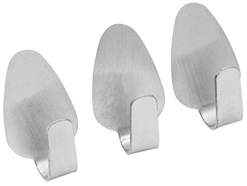 Fackelmann 61217 Klebehaken oval 2cm 3 Stück aus Edelstahl, Silber, 2 x 1 x 1 cm