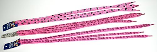 set of three cool design long shoe laces(NEON PINK WITH BOB MARLEY, DOLLAR SIGN AND WEED LEAF)