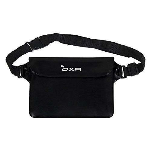 OXA Wasserdichte Tasche, Wasserdichte Beutel, Strand-Tasche für Strand, Angeln, Schwimmen, Bootfahren, Perfekter Schutz für Smartphone, Kamera und Bargeld vor Wasser, Sand, Staub und Schmutz (Schwarz)