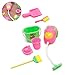 Produktbild 6Pcs Puppenhaus Patty Hoover Kunststoff-Staubsauger Pinsel Eimer Miniatur Modernes Reinigungszubehör für Barbie Puppenhaus Haushaltsgeräte
