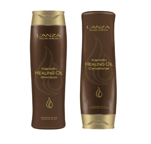 L'Anza Lanza Keratin Healing Oil Shampoo 10.1 & Conditioner 8.5Oz Duo