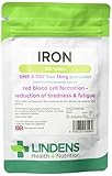 Lindens Iron 14mg Tablets | 360 Pack | Helps Reduce Tiredness & Fatigue, Supports Normal Oxygen Transportation, Formation of Red Blood Cells & Cognitive Function