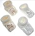 Unisex knitted rocking horse baby bootees beige newborn to 3 months
