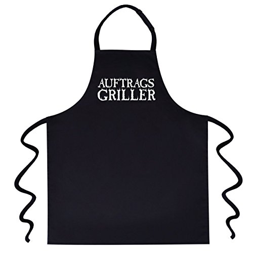 Wandkings Schürze „AUFTRAGSGRILLER“ – Grillschürze – Küchenschürze – Kochschürze – Latzschürze mit verstellbarem Nackenband - 2