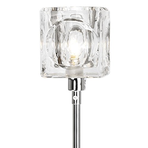 Modern Polished Chrome & Glass Ice Cube Dimming Floor Lamp
