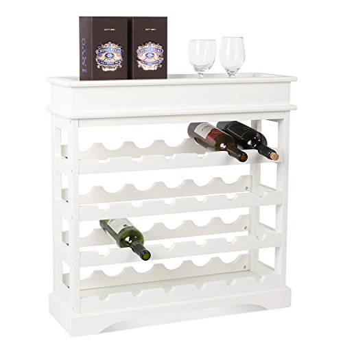confronta il prezzo HOMFA Cantinetta Portabottiglie in MDF per 24 Bottiglie, Scaffale Porta Vino e Calici Bianco 70 × 22.5 × 70cm miglior prezzo