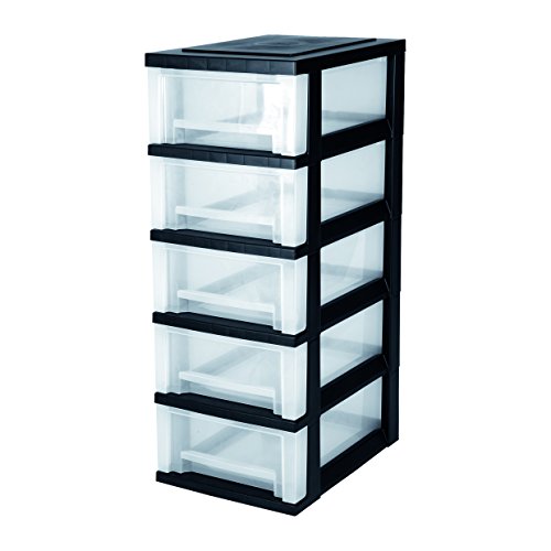 Iris 144009 Rollwagen mit 5 Schubladen, Schreibtischwagen, Beistellwagen mit 5 Schübe, SDC-005, schwarz - 2