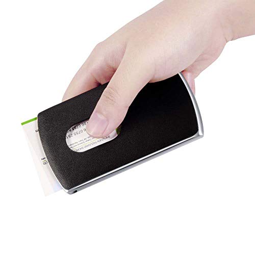 Gearmax® Acero Inoxidable Tarjeta de Visita Holder-Negro