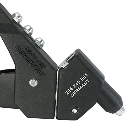 S&R Blindnietzange 2,4-5,0mm für STAHL, EDELSTAHL und ALU-Nieten mit drehbarem 360° Schwenkkopf Nietzange in schwerer Profiqualität - 5