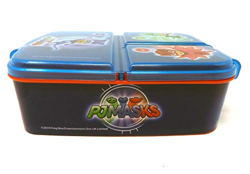 PJ Masks Kinder Brotdose mit 3 Fächern, Kids Lunchbox,Bento Brotbox für Kinder - ideal für Schule, Kindergarten oder Freizeit - 3