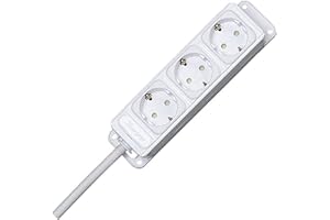UNOversal 3-Fach Steckdosenleiste erhöhter Berührungsschutz, Zuleitung 3m, Farbe: arktisweiß