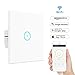 Produktbild Wifi Smart Lichtschalter,LYASI gehärtetes Glas Touch-Screen WLAN Lichtschalter,Arbeit mit Alexa und Google Home,drahtlose Fernbedienung,Timing-Funktion,Überlastschutz,keine Nabe erforderlich(1 Weg)