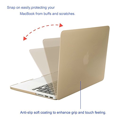 MOSISO Ultra Slim Plastik Hartschale Schutzhülle Hülle Snap Case für Macbook Pro 13 Zoll mit Retina Display NO CD-ROM Drive (A1502 / A1425), Gold - 4