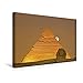 Produktbild Calvendo Premium Textil-Leinwand 45 cm x 30 cm quer, Geheimnisvoller Wächter aus Stein: Die große Sphinx von Gizeh und die Chephren-Pyramide bei Vollmond | Chephren-Pyramide, Ägypten Orte Orte
