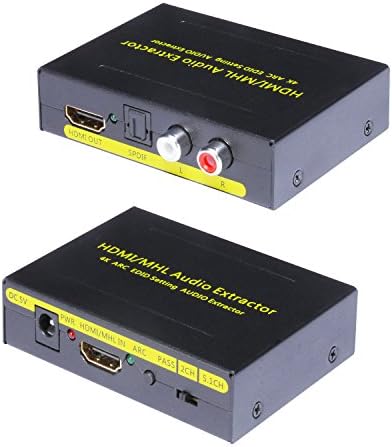 READO HDMI To HDMI + Audio Spdif + RCA Stereo Audio Extractor Converter Support Ultra HD | 4K | ARC | MHL | Apple TV 4 Gen