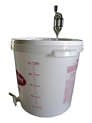 Gäreimer Gärbehälter 30 Liter inkl. Ablasshahn und Gärröhrchen + Weinthermometer - 3