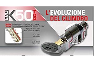 SECUREMME CILINDRO CON CODOLO MODULARE AD ALTA SICUREZZA EVO K50 TOP VARIE MISURE (1, CODOLO 30 mm CHIAVE 30 mm)