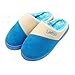 Mens Warm & Cozy Indoor Plush House Slipper, Bright Blue